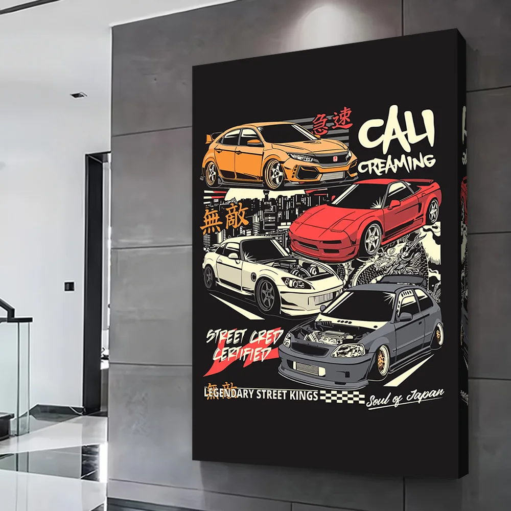 Japanese Street Cars Poster Customizable Printed Canvas Painting Wall Art Gift for Gamer Decoration Home Decorations Wand Deko
