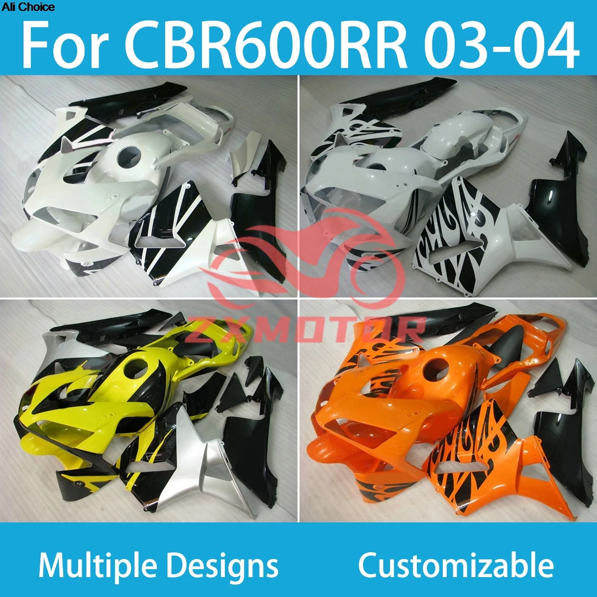 Novas carenagens de cores múltiplas para HONDA CBR600RR 03 04 injeção de venda quente CBR 600RR 2003 2004 kit de carenagem