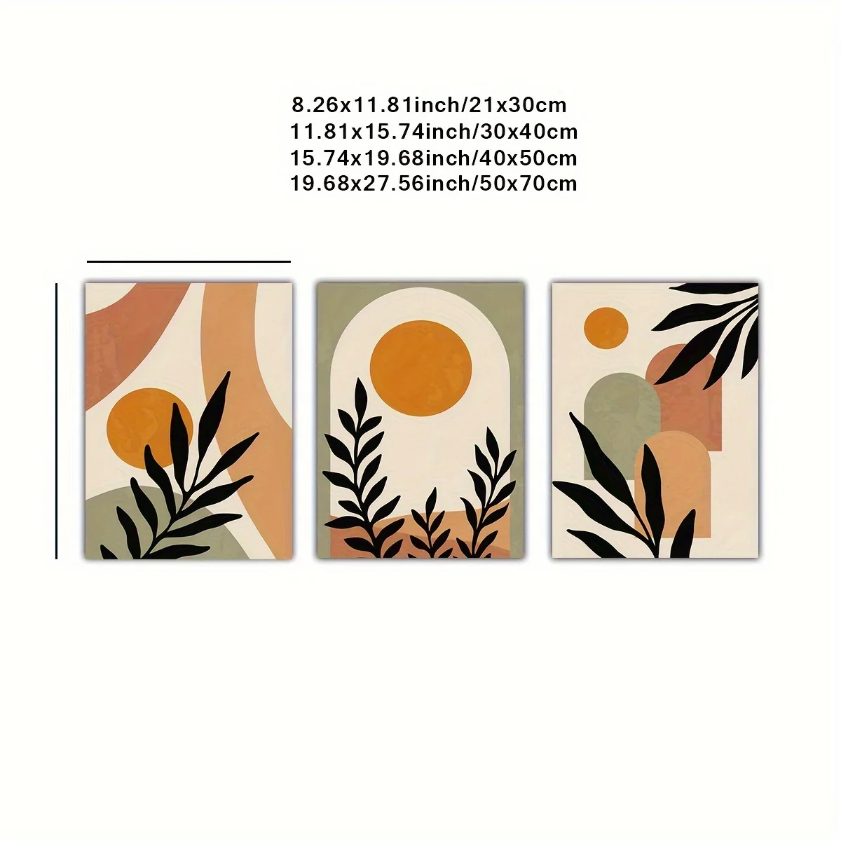 3pcs Unframed Canvas Poster, Modern Art, Boho Abstract Geometric Wall Art, Ideal Gift For Bedroom Living Room Corridor, Wall Art