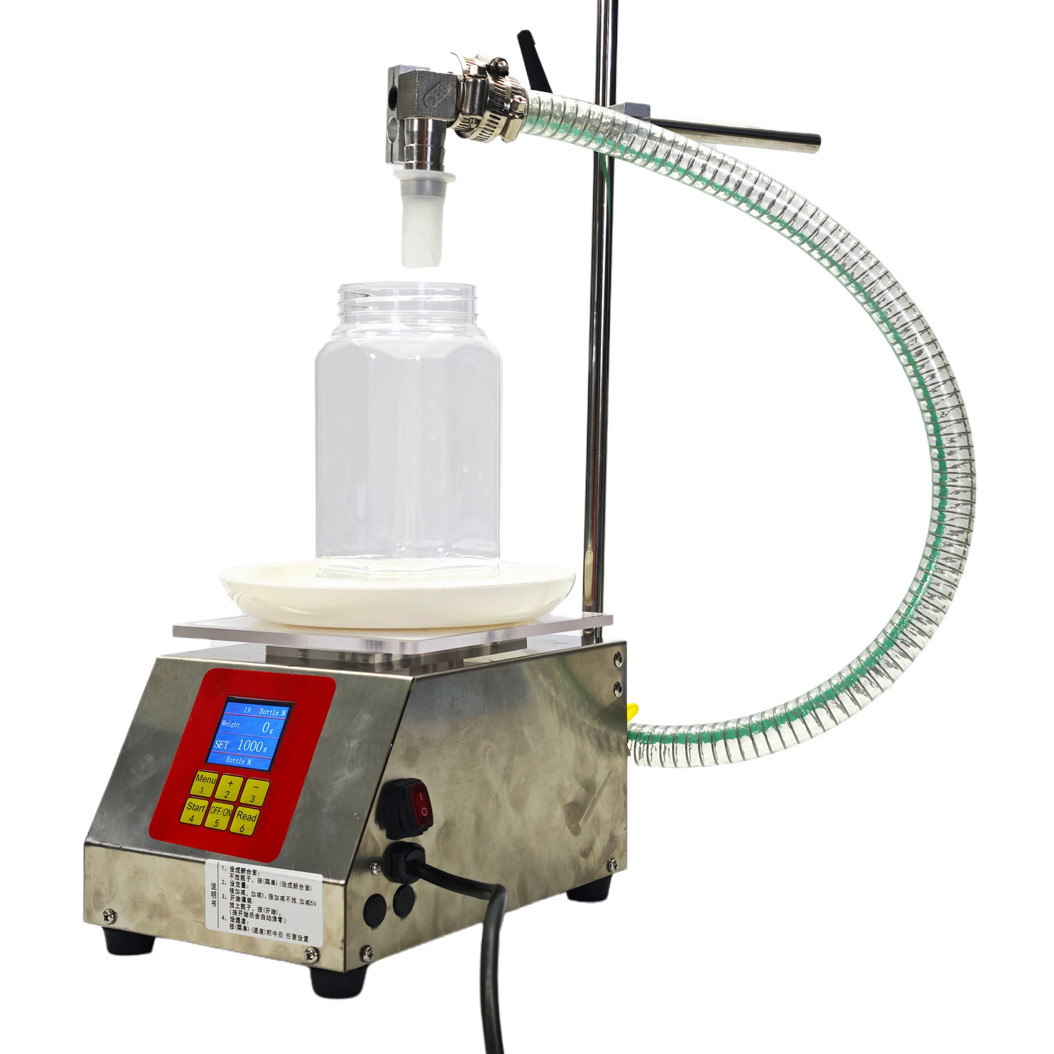 آلة تعبئة العسل الذكية مضخة تروس الشفط الذاتي 4L/8L معدل التدفق وزنها آلة تعبئة السوائل اللزج آلة تعبئة يدوية