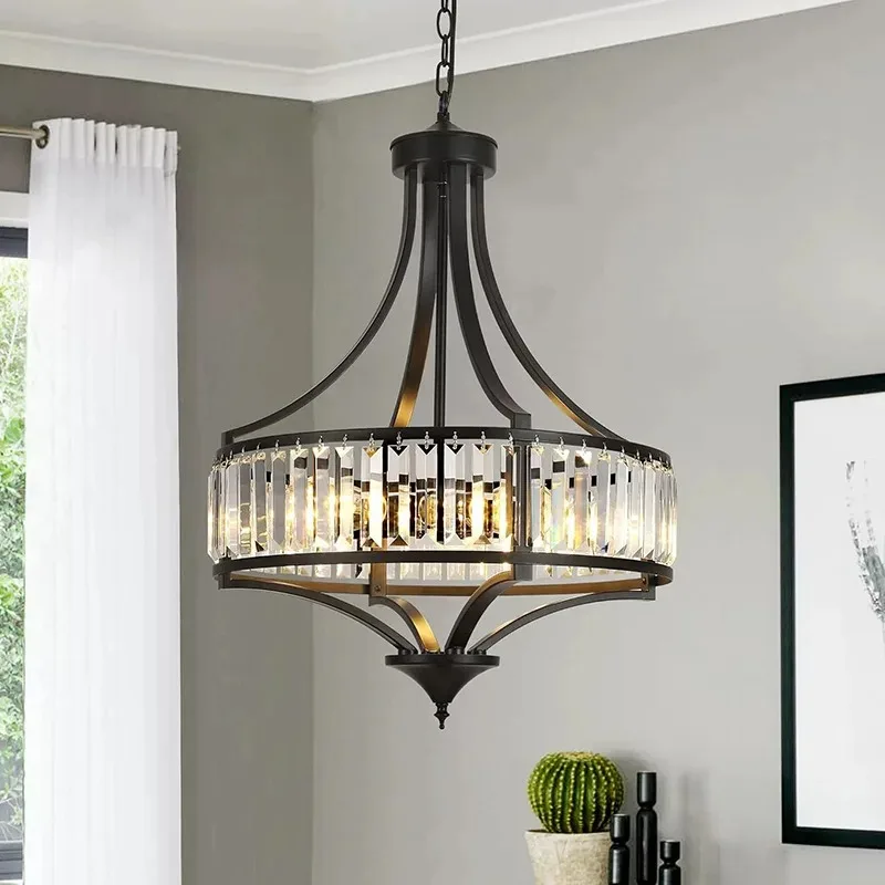 

American luxury crystal chandeliers are suitable for living rooms, retro stairs, entrances, corridors, bedrooms, dining rooms