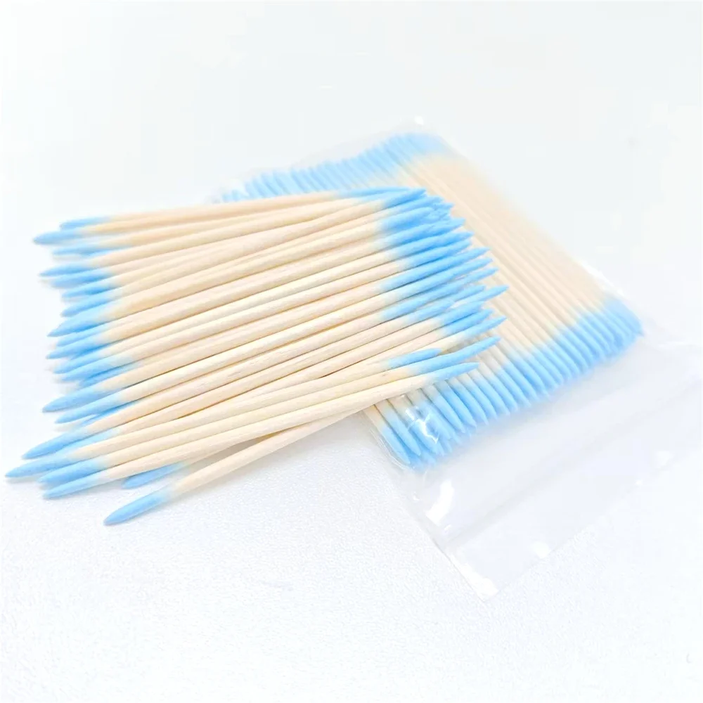 100 قطعة مسحات قطنية برأسين، لأدوات مكياج تجميل الحواجب الوشمية للمسح، مزيل الوشم لمسح طلاء الأظافر