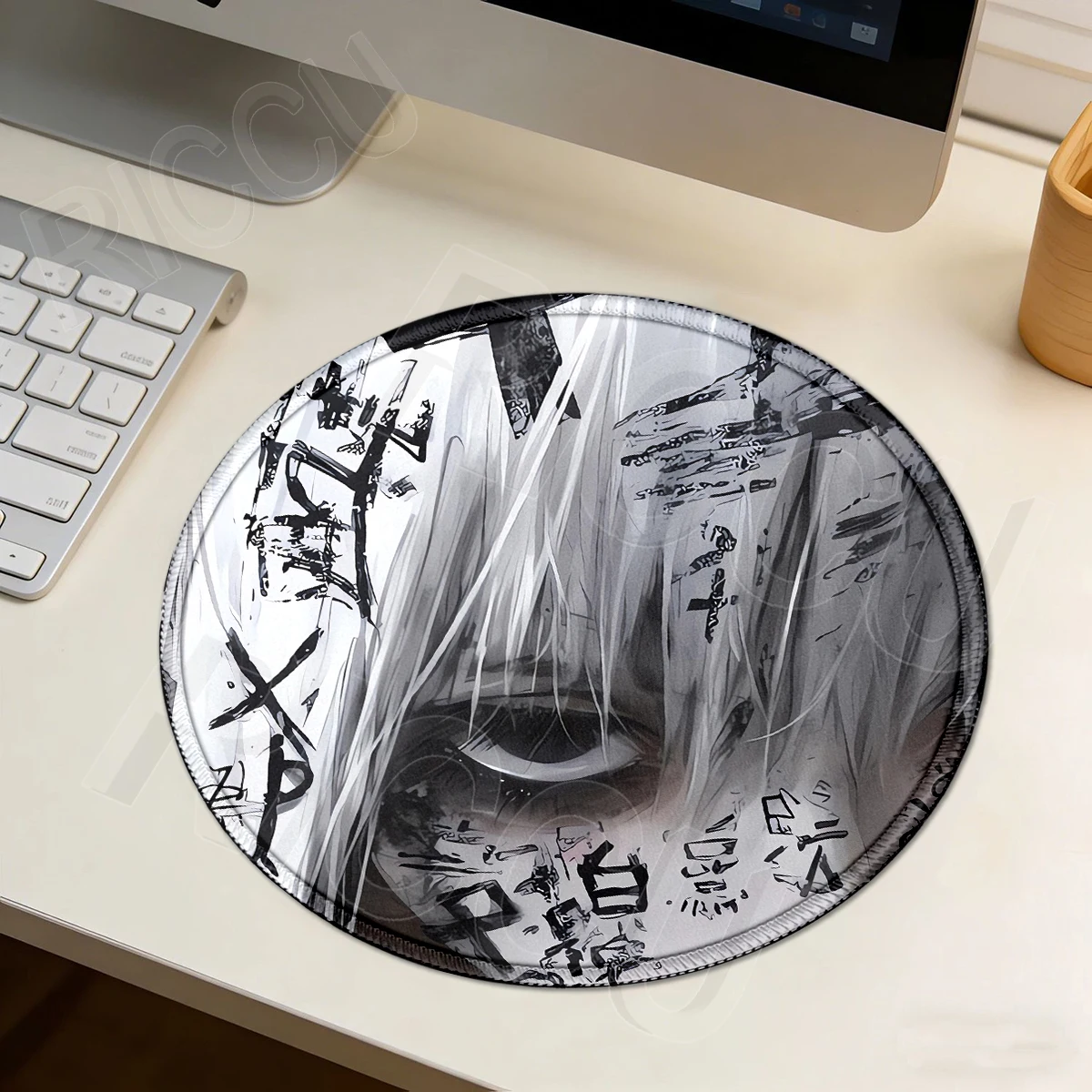 Anime Girls Aesthetic Mouse Pad Computer Office Gamer Table Mat Rubber Anti-slip Laptop Mousepad Round Small Decor Desk Pads Rug