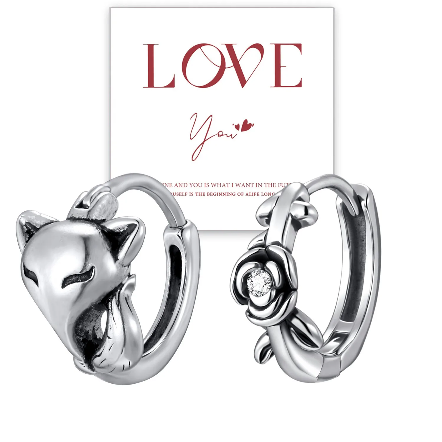 Fox And Rose Earrin…