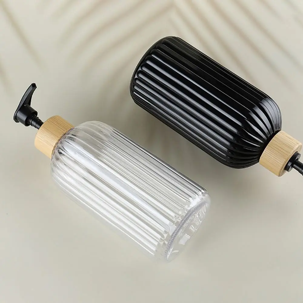 500ML Capacity Lotion Pump Bottle Press Type Refillable Soap Dispenser Empty Strip Pattern Refillable Press Bottle