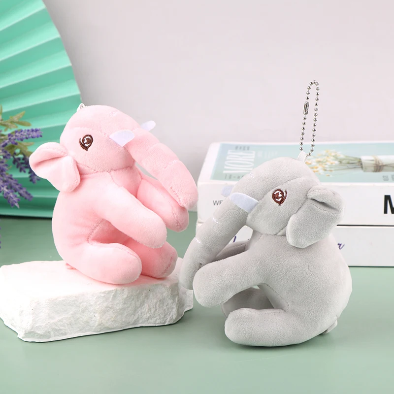 

Elephant Pendant Plush Toy Doll Keychain Little Pink Elephant Animal Plush Stuffed Dolls Keyring Backpack Charms Girl Small Gift