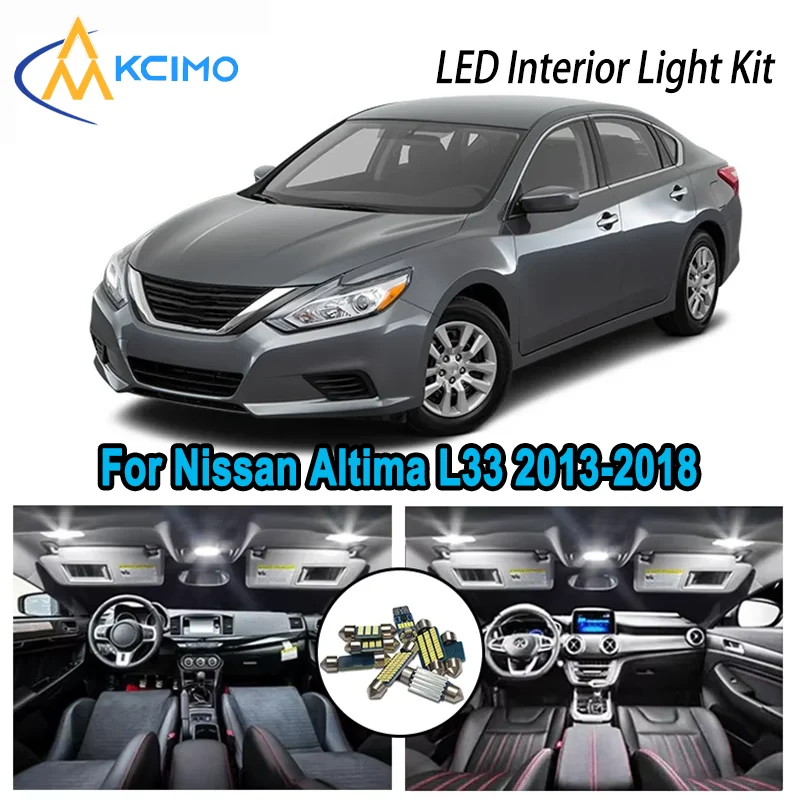 

High-Quality LED Interior Kit for Nissan Altima L33 2013-2018 2014 2015 2016 Premium Error-Free Dome Map Trunk Automotive Lamps