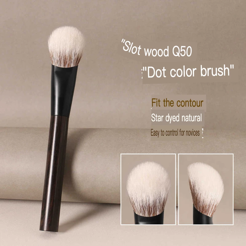 Qianlian Sandalwood Q50 Gradient Pointed For Blus And Contouring, Fine Goat Hair, Soft, Beginner-Friendly, Portable Makeup