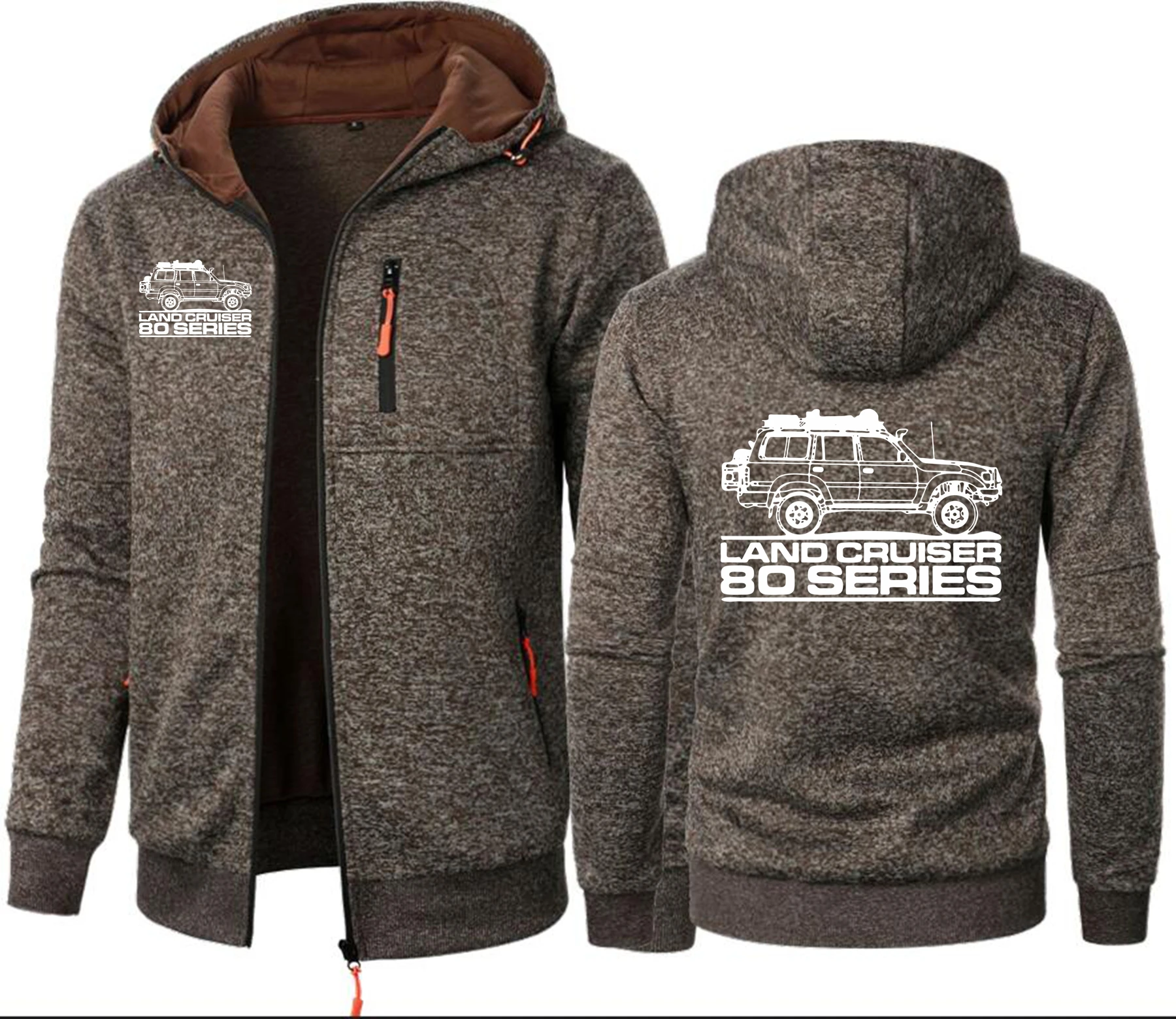 Land Cruiser 80-зуй кросс-кантри автомобиль мужской свитер куртка с капюшоном на молнии жаккардовые толстовки спортивные фитнес уличные толстовки