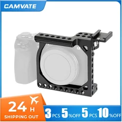 CAMVATE Camera Cage Rig With Removable Shoe Mount Adapter& NATO Safety Rail For Sony A6000/A6300/A6400/A6500/A6600/Canon EOS M