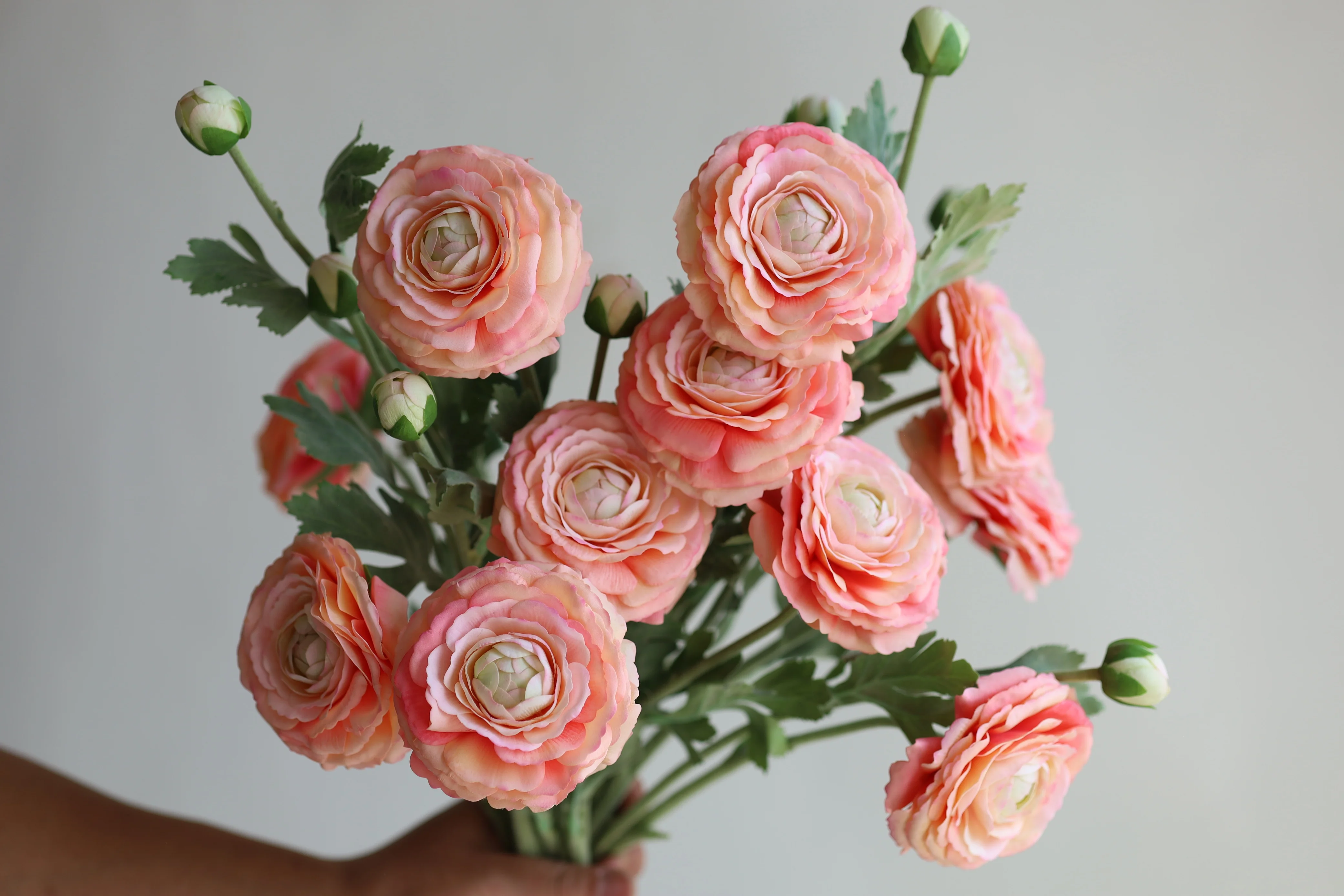 Real Touch Fake Ranunculus in Peach Pink, Spring Summer Handmade/Wedding/Home/Kitchen Decors, DIY Bouquet/ Florals/Centerpieces