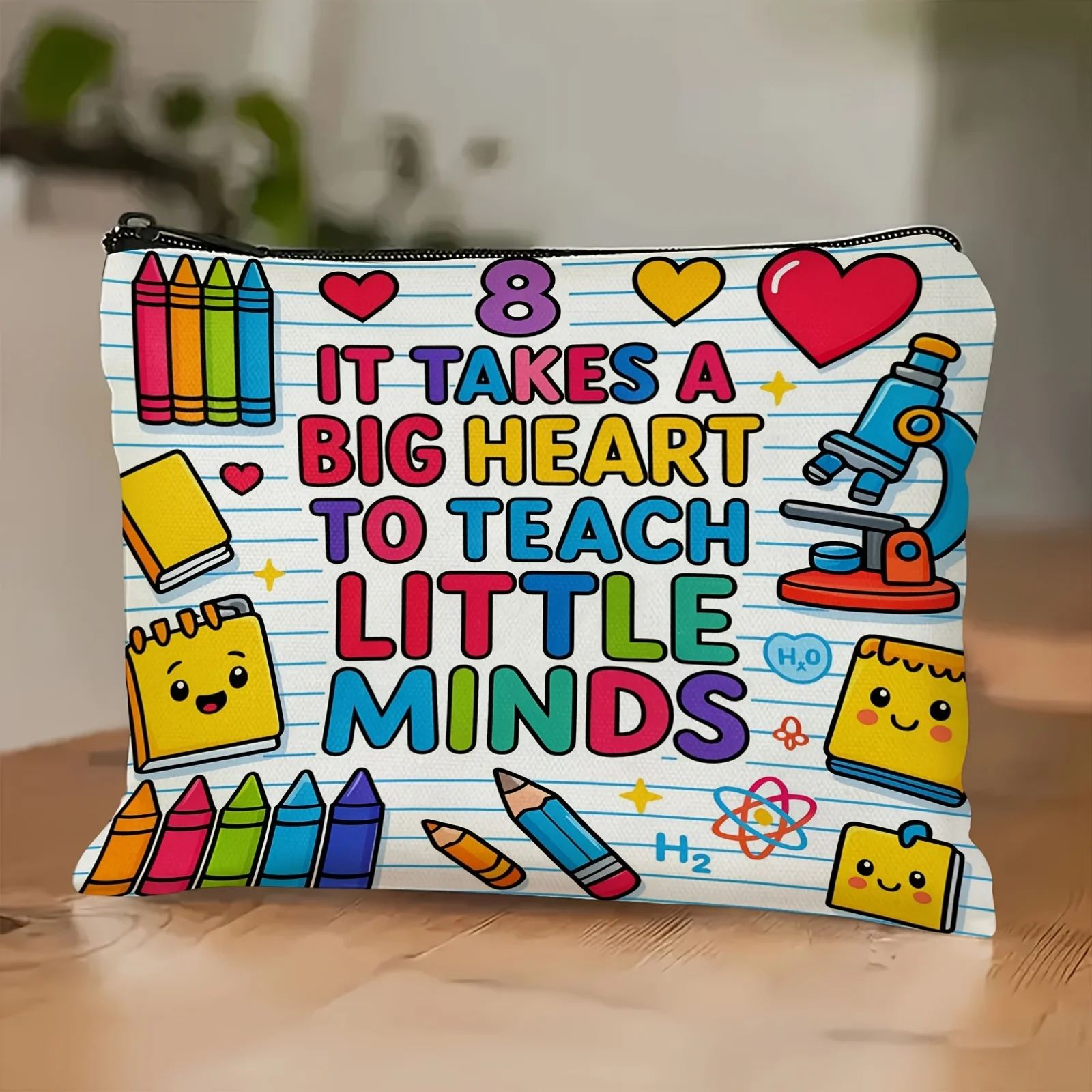 Teacher Themed Makeup Bag This Portable Makeup Bag Is Suitable as a Gift to Convey Happiness and Is a Holiday Gift for Teachers