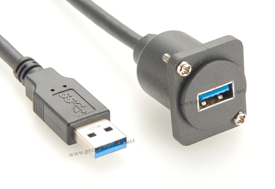 D-Typ USB 3.0 Verlängerungskabel (Stecker auf Buchse) Typ A XLR Einbauadapter USB A Durchgangs-Flanschkupplungskabel – Detail 5