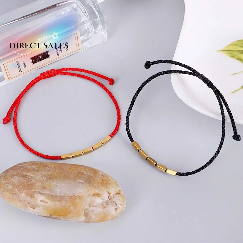 

Good Lucky Simple Buddhist Rope Adjustable Copper Beads Knots Tibetan Bracelet Wrist Jewelry Accessories Bangles