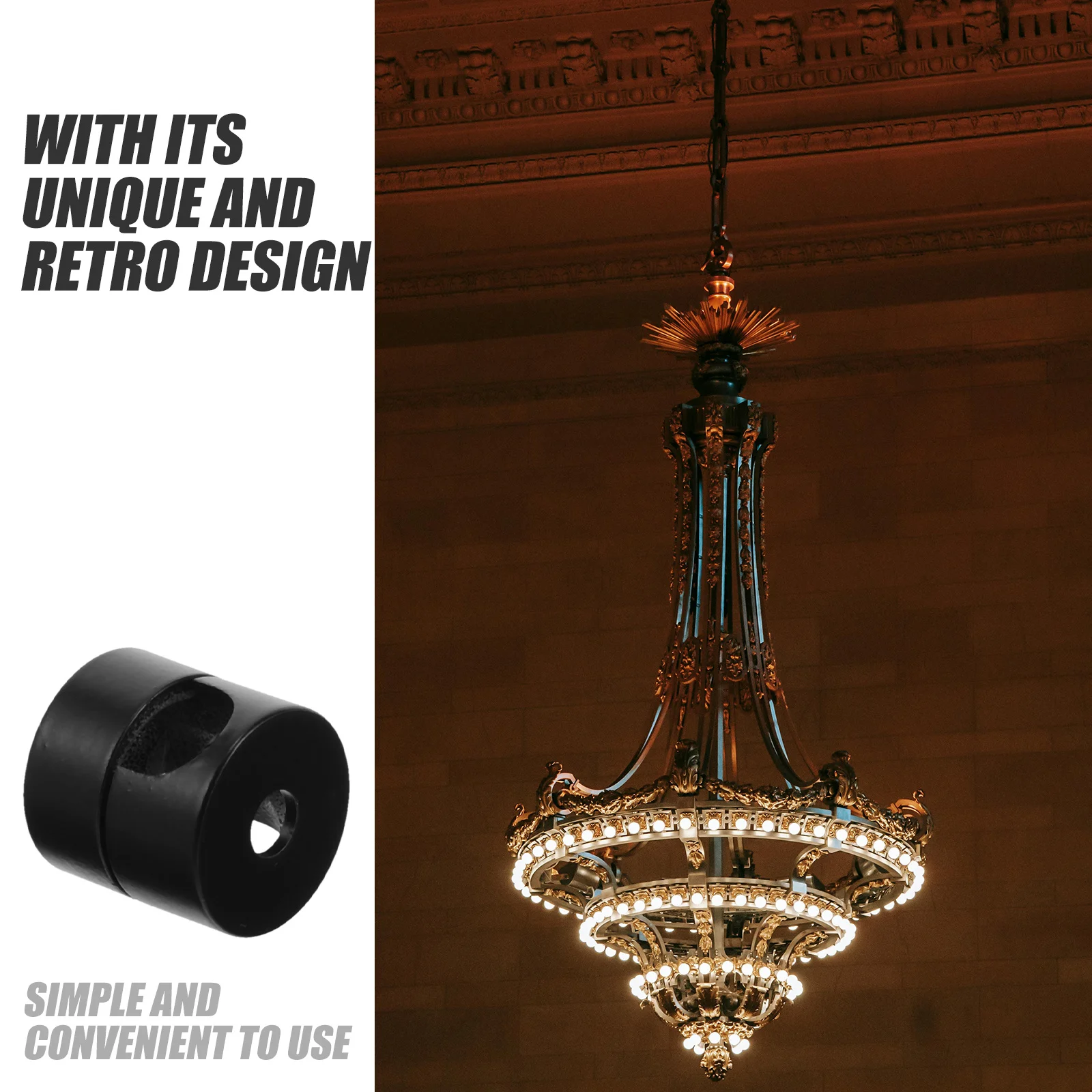 

4Pcs Cord Grip Cable Gland Connector Retro Design Pendant Light Cord Fixing Clamp Strain Relief Lamp Clip for Ceiling Chandelier