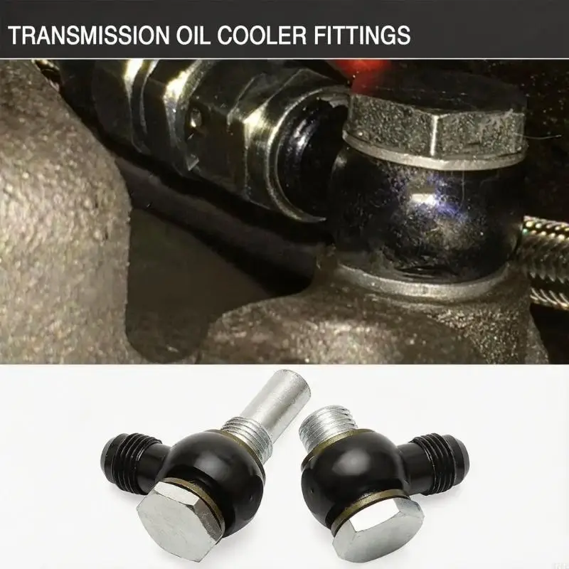 M76E Transmission Oil Line Elbow Adapter Pair With 90 Degree Layout, 1/4 NPSM to 6AN Fitting for Replacement Service Review Use