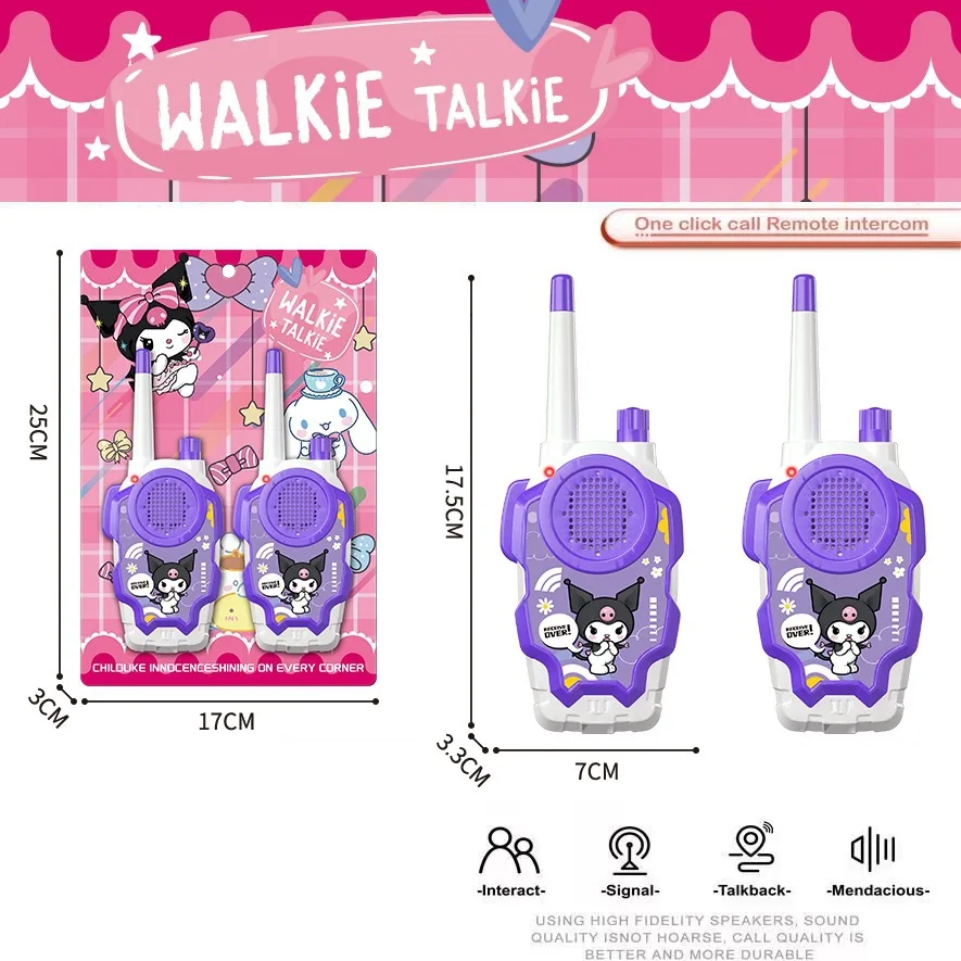 Walkie Talkie Hello Kitty Kartun Portabel Radio Dua Arah Mini Walkie Talkie Transceiver Genggam Interaktif Hadiah Natal Mainan