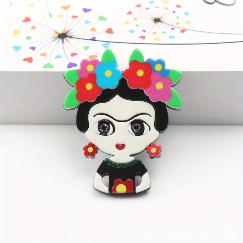 New Personality Elegant Cute Head Garland Ladies Brooch Pin Corsage Accessories Fashion Hanging image 2