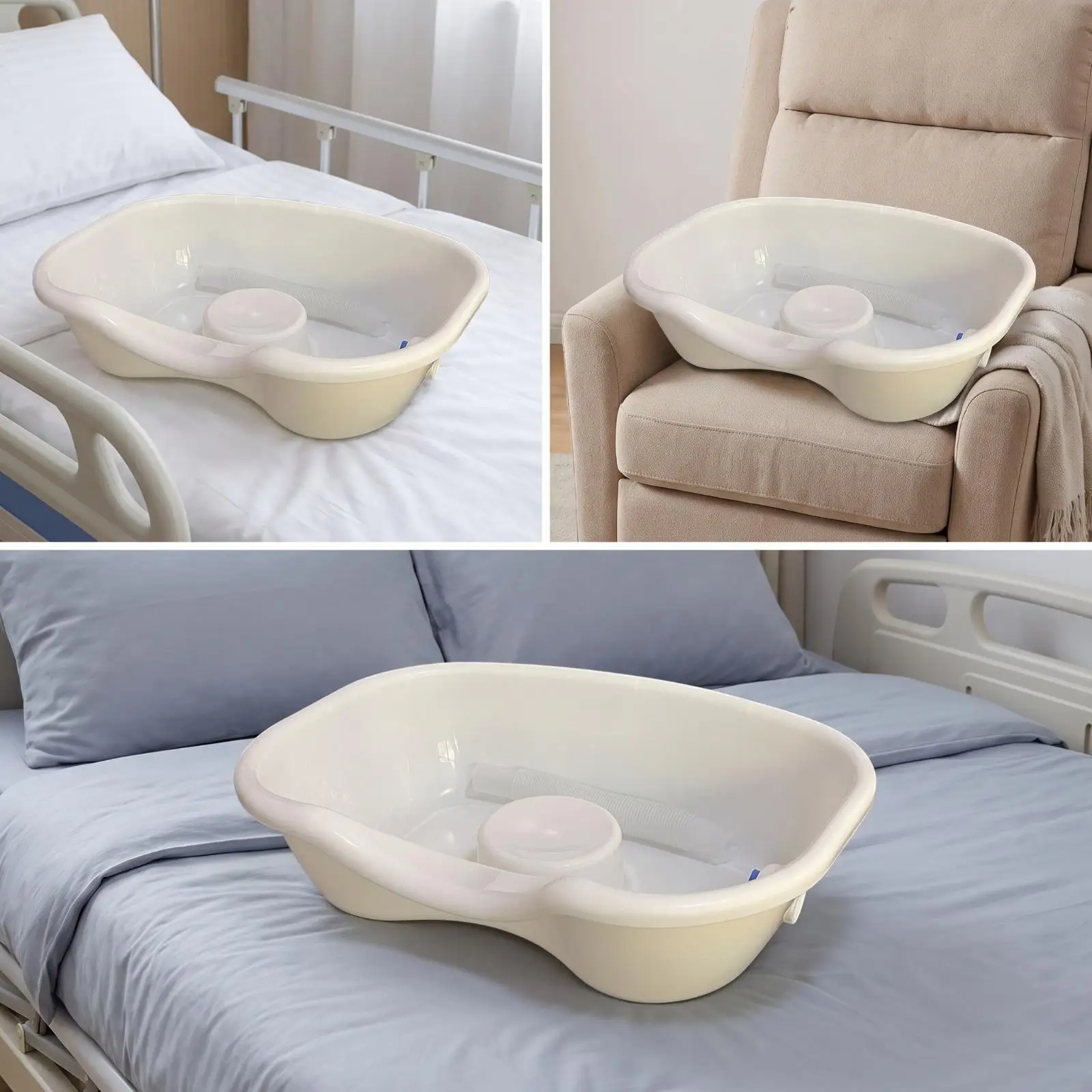 Travel Hair Wash Basin Portable Shampoo Tray with 70cm Hose for Bedridden Patients and Salon Stylists