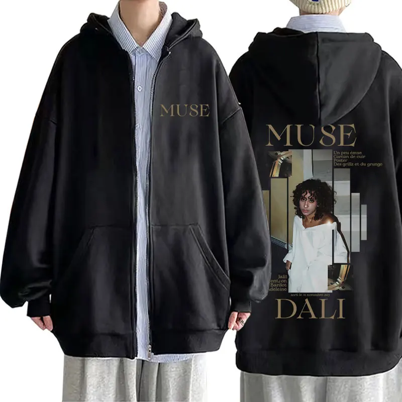 

Rapper Dali Muse Album Zipper Hoodie Men Women Hip Hop Fashion Pop Music Zip Up Hoodies Unisex Casual Vintage Oversized Jacket