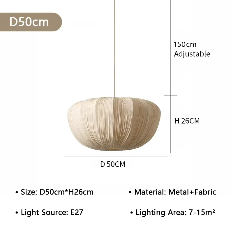 Japanse Wabi Sabi stoffen hanglamp LED beige hanglamp voor woonkamer restaurant vintage stoffen eetkamerverlichting armaturen