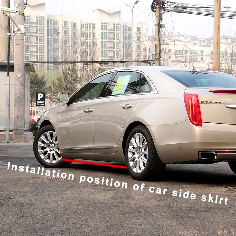 

Car New Adjustable Side Skirt Extension Body Apron Lip Splitters Winglet Lateral Shovel Carbon Fiber For Cadillac XTS 2013-2017