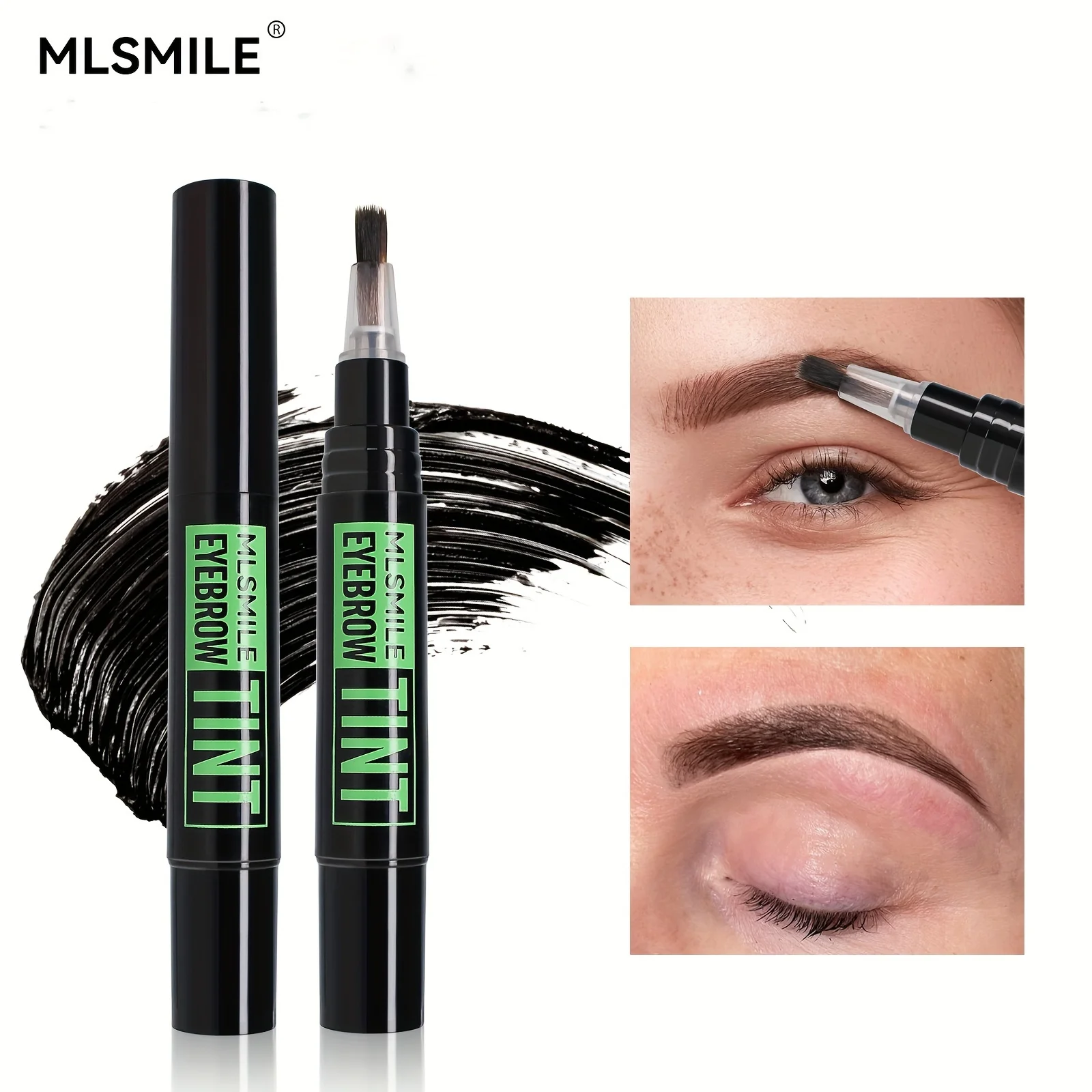Juego de tinte para cejas, kit de tinte para cejas semipermanente impermeable, resistente al sudor y a las manchas, lápiz de tinte para cejas de aspecto natural