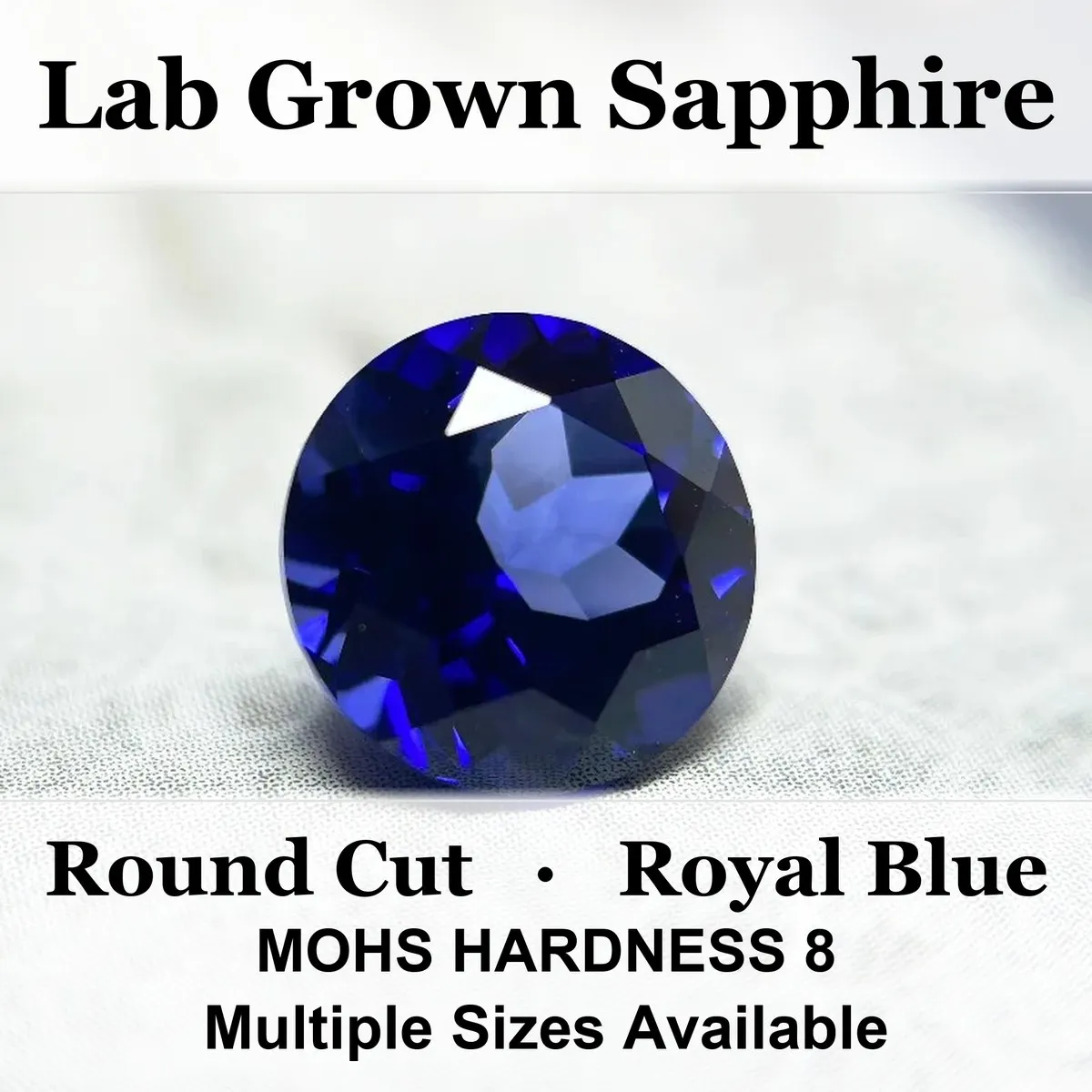 Lab Grown Sapphire Round Cut Royal Blue Color High Quality Wholesale Small Size 1.0-4.0mm for Jewelry Making Without Certificate