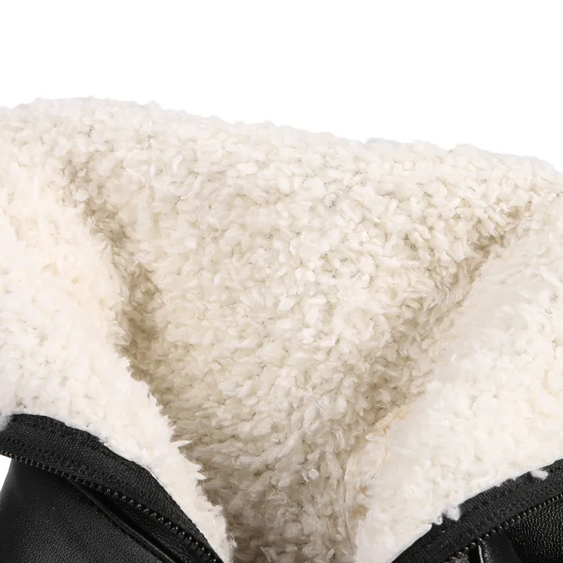 Fashion Women\'s Over the Knee Boots Warm Fur Winter High Snow Boots 2024 Black White Long Party Shoes Ladies Large Size 45 48