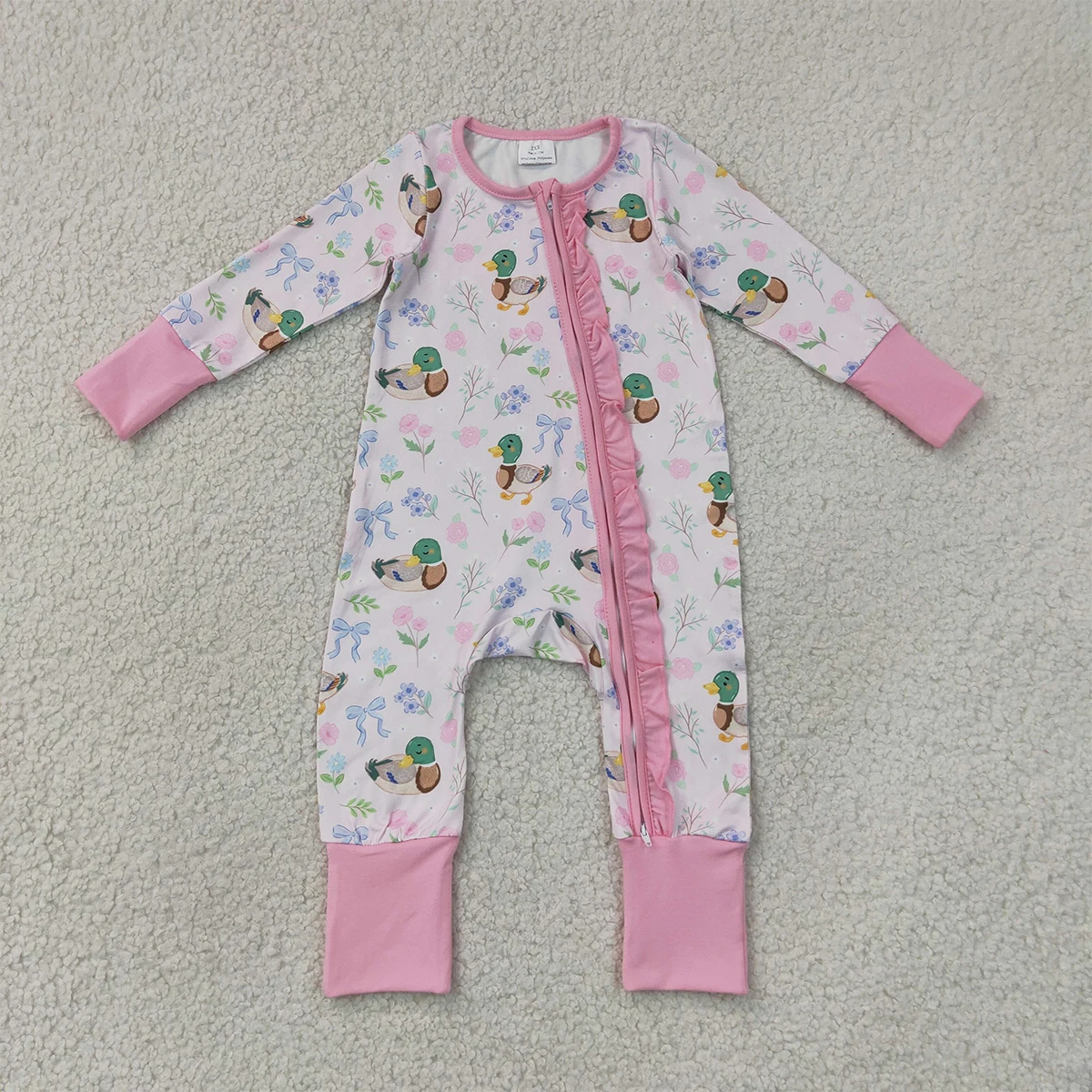 Newborn Bodysuit Comfy Baby Clothing Ducks Hunting Two Way Zipper Convertible Sleeper Rompers Babies Monther Kids Infant Clothes
