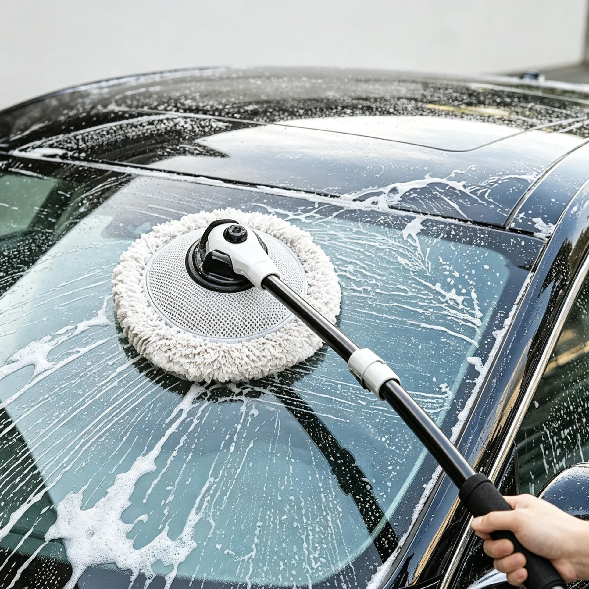 Car Wash Brush Car Cleaning Brush Telescoping Long Handle Mop Soft Hair Chenille Broom Universal Window Wash Auto Accessories