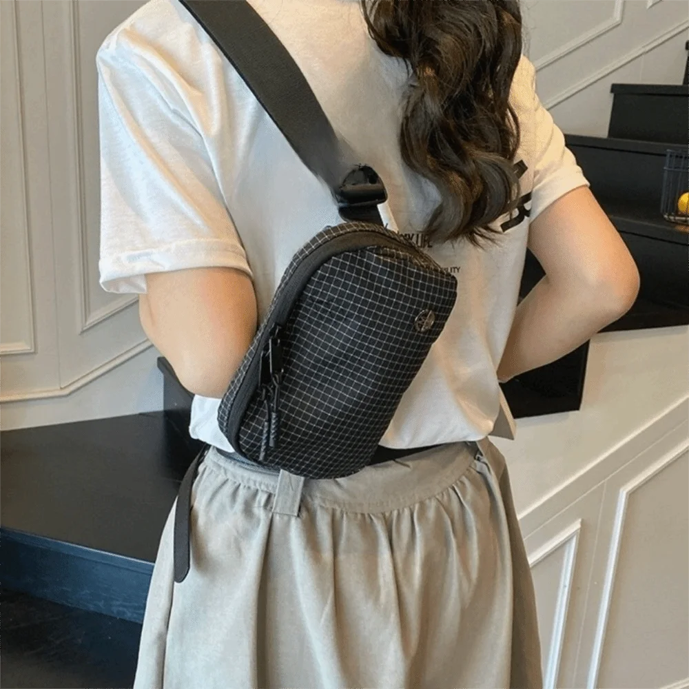 Casual Solid Color Nylon Shoulder Bag Multipocket Korean Style Crossbody Bag Leisure Adjustable Strap Sports Phone Bag Outdoor