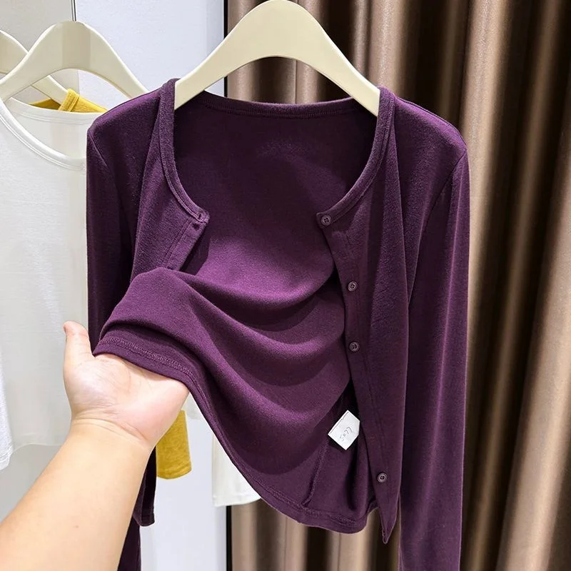plus Size Knitted Sun Protection Cardigan Women's Fashion Spring Autumn Thin Shoulder Strap Dress Outer Shawl Cover up Long S...