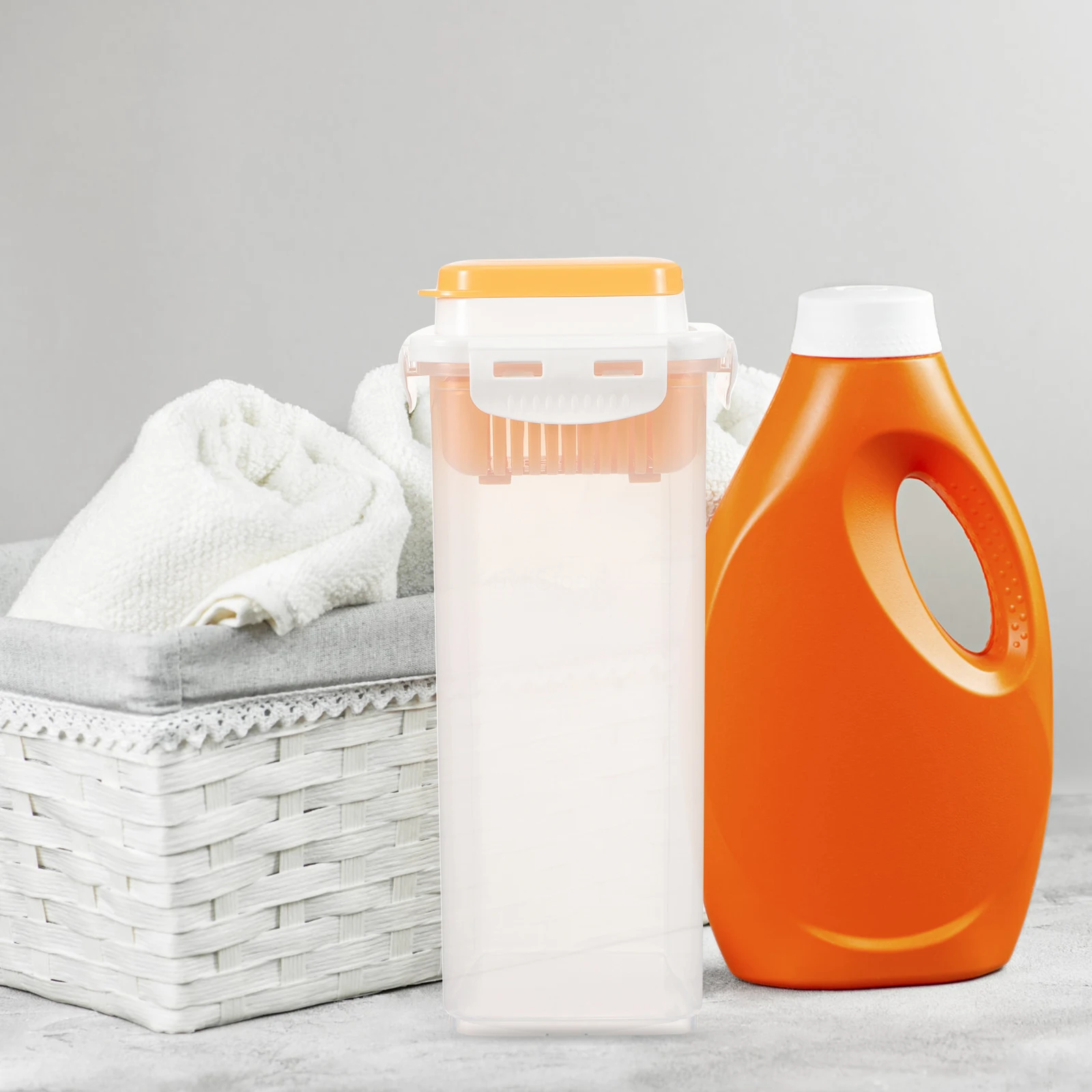 

2 Pcs Laundry Detergent Storage Box Sealed Transparent Plastic Bin for Home Dormitory Use Airtight Design Laundry Soap