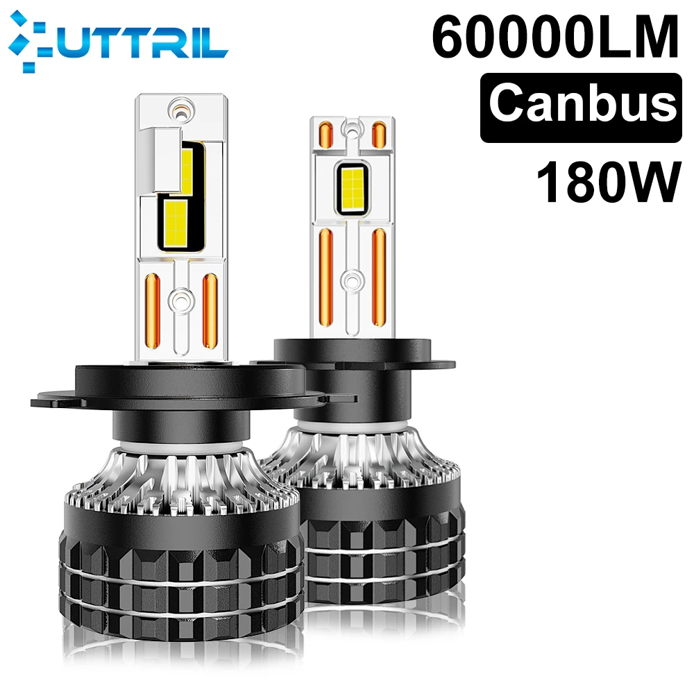 Uttril K9C K7C Pro H7 H4 H11 Led Lamp Bigger Copper Tube Led Lights H1 HB3 9005 HB4 9006 12V For Car Led Headlight Bulb 6000K