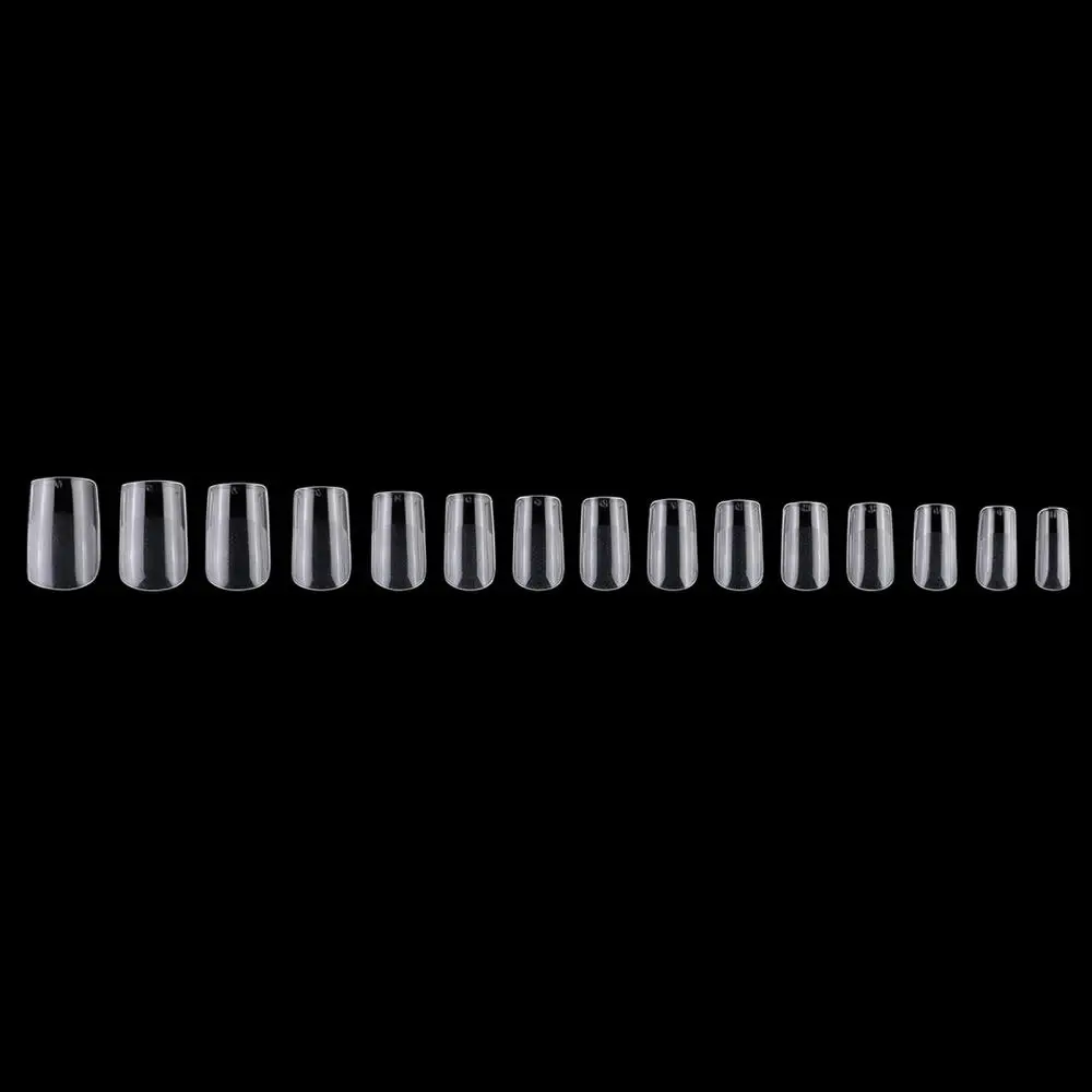 Short Transparent Nail Tips Artificial Nails Almond Coffin Shape Full Half Coverage Ultra Thin ABS Manicure Supplies