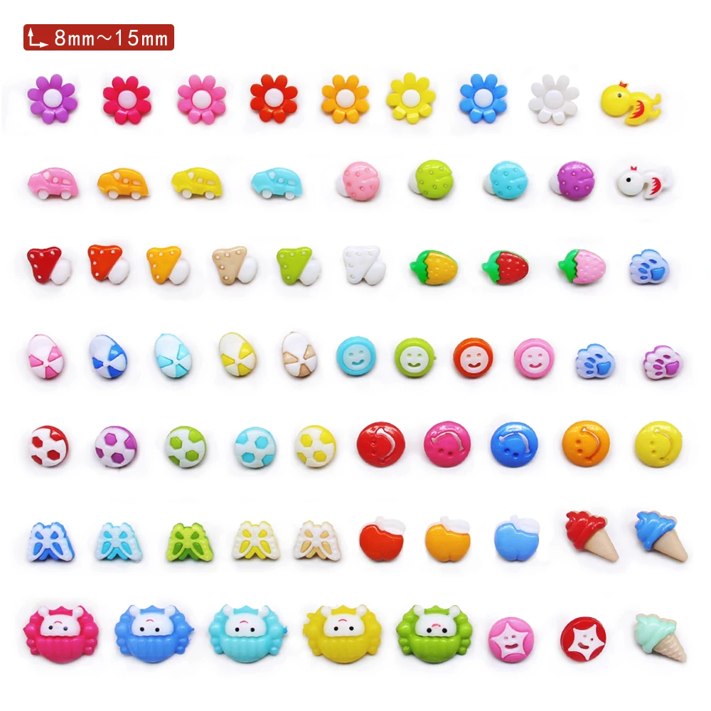 50pcs random mixed colorful cartoon button DIY Scrapbooking buttons clothes accessories handmade crafts  sewing button view 3
