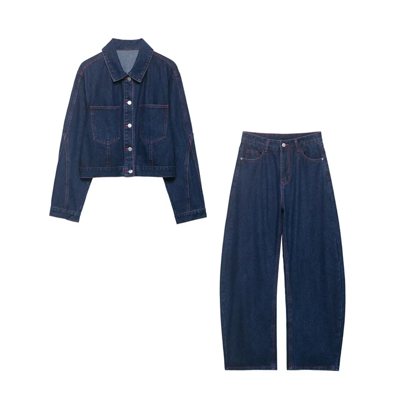 

Summer Women's Suits Denim Jacket High Waisted Pants 2026 New Fashion Casual Coat Jeans 2-piece Set