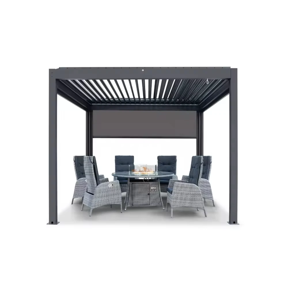 

OneAlu High-End Aluminum Electric Roof Gazebo - Powder-Coated for Outdoor Garden Decor, Natural Resort & Backyard