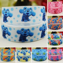 22mm 25mm 38mm 75mm  blues clues Cartoon Character printed Grosgrain Ribbon party decoration satin ribbons OEM 10 Yards