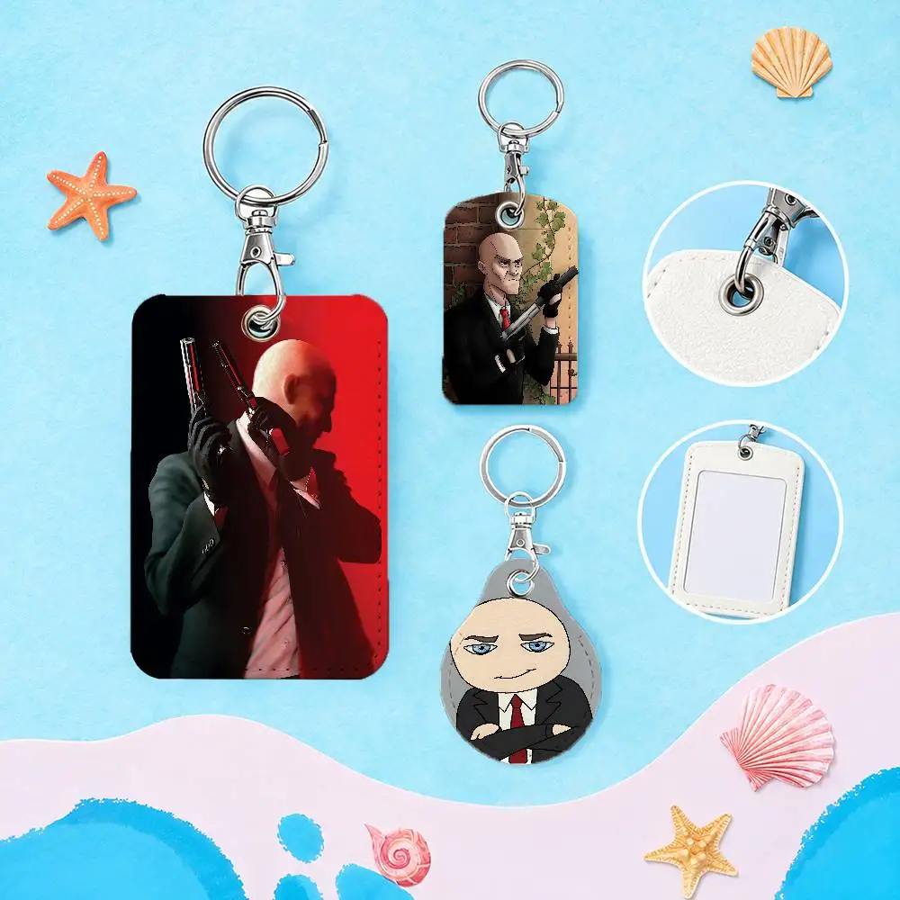 For Agent 47 Hitman For AirTag Case Card Sleeve Holder ID Credit Bank Access Keychain For Air Tag Shell