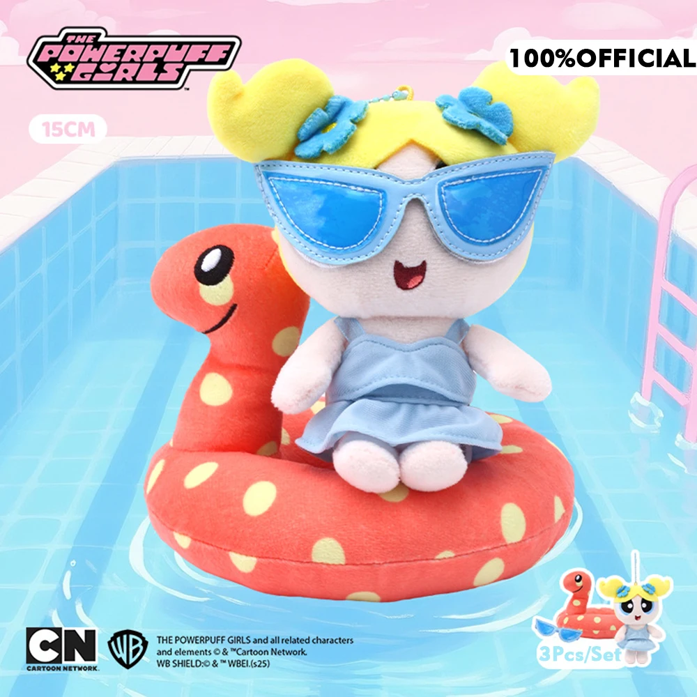 Echt De Powerpuff Girls Water Park Serie Pluche Knuffels Cartoon Rugzak Sleutelhanger Anime Knuffels Speelgoed Meisjes Geschenken