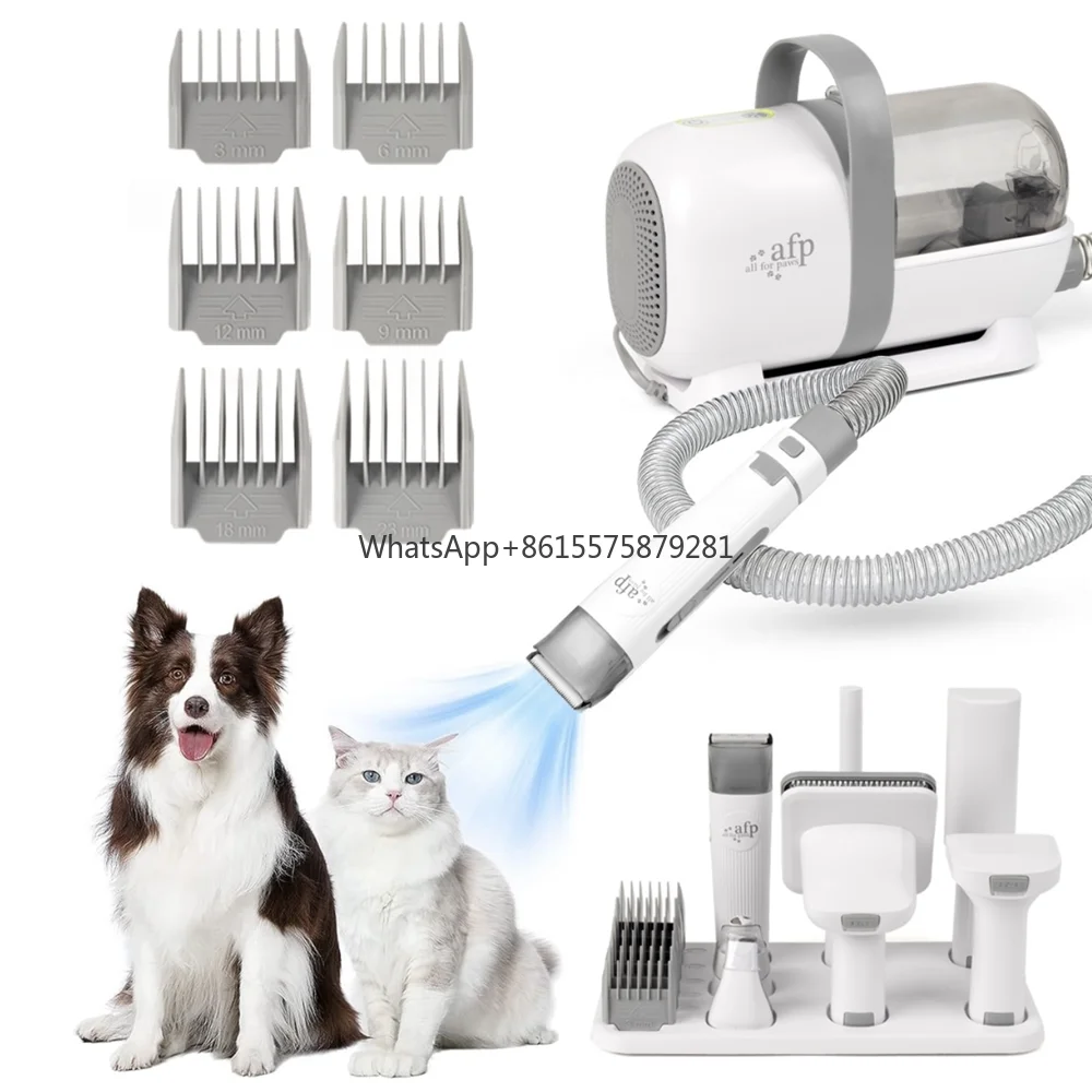 

AFP Pet Detachable Hair Clipper Vacuum Grooming Kit All-in-one Professional Dog Cat Hair Removal Cleaning Tools - 6 Guard