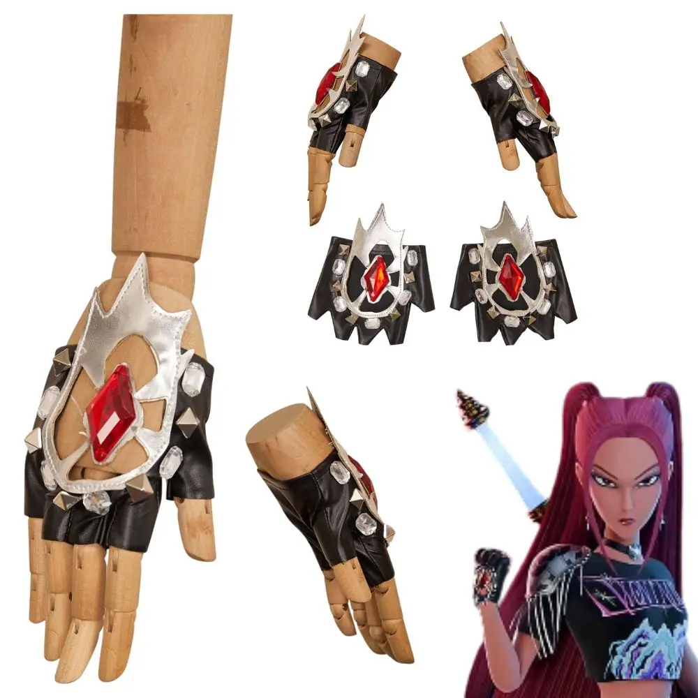 

Adult Female Kpop Mira Demon Hunters Cosplay Leather Gloves Roleplay Props for Women Girl Halloween Carnival Costume Accessories