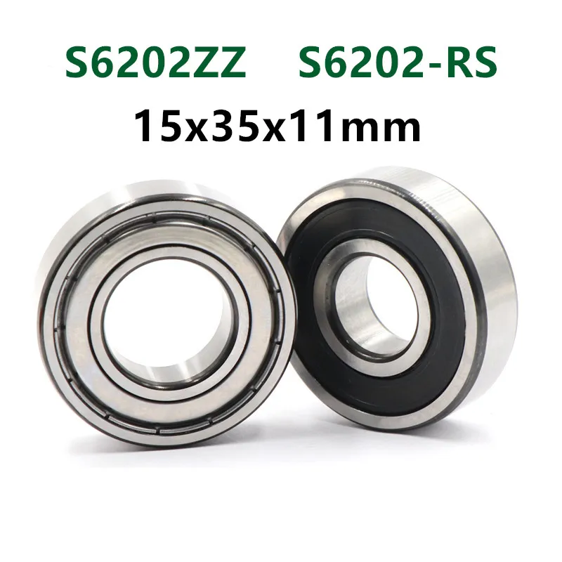 20pcs S6202ZZ S6202-2RS stainless steel deep groove ball bearing  S6202 S6202 -2Z 2RS 15x35x11 mm bearings