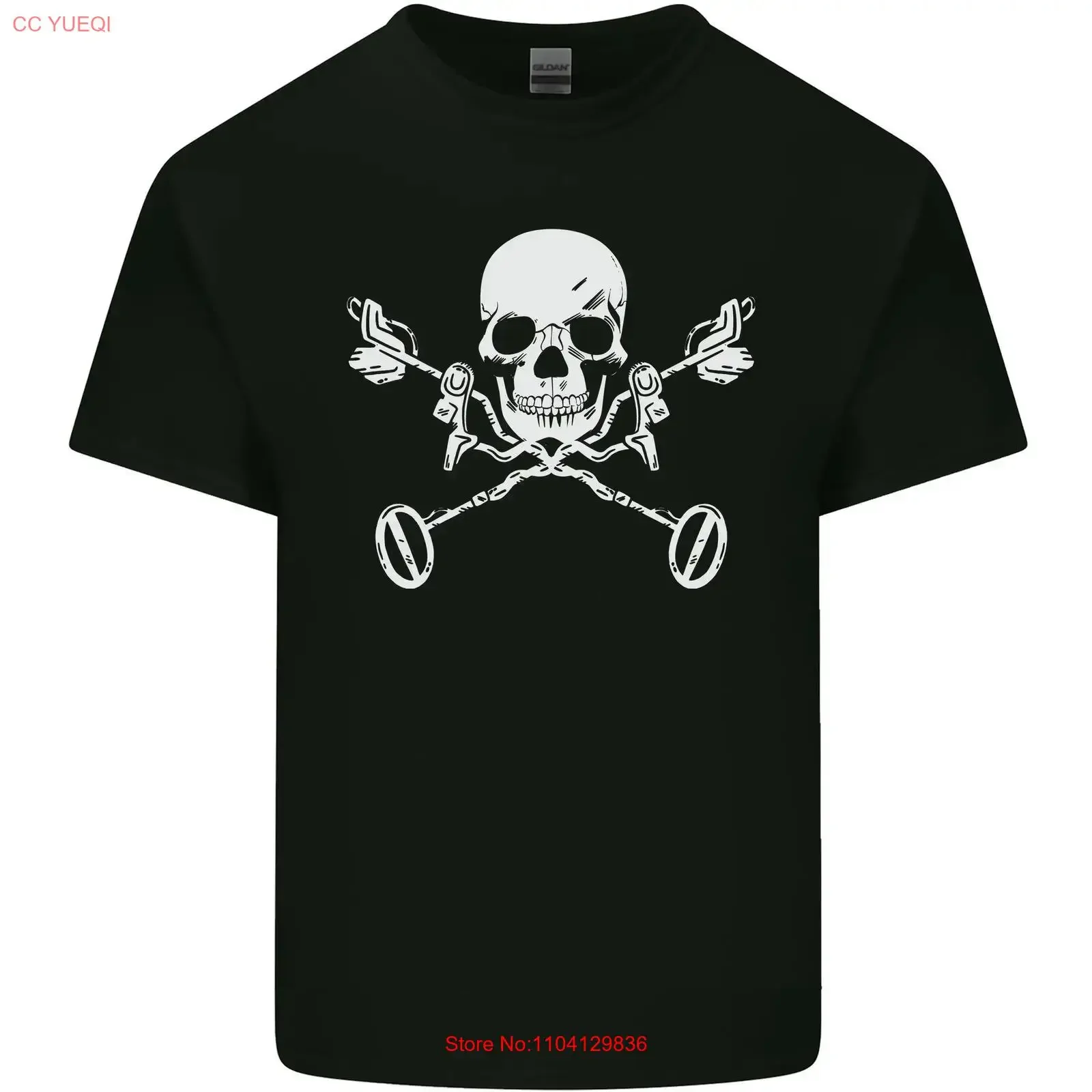 Metal Detector Skull Detecting Mens Light Cotton T Shirt vintage Washed Stretched Stylish streetwear Soft homme fashion