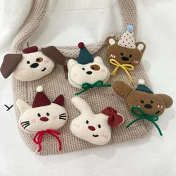 5pcs/lot DIY Handmade plush teddy bear dolls Padded Patches Appliques For Clothes Sewing Supplies DIY Hair Decoration