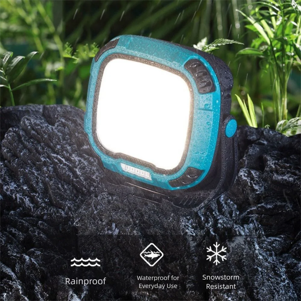 Type-C Rechargeable Emergency Light Strong Light Magnetic Base LED Camping Flashlight Cordless Design Floodlight Garage Repair