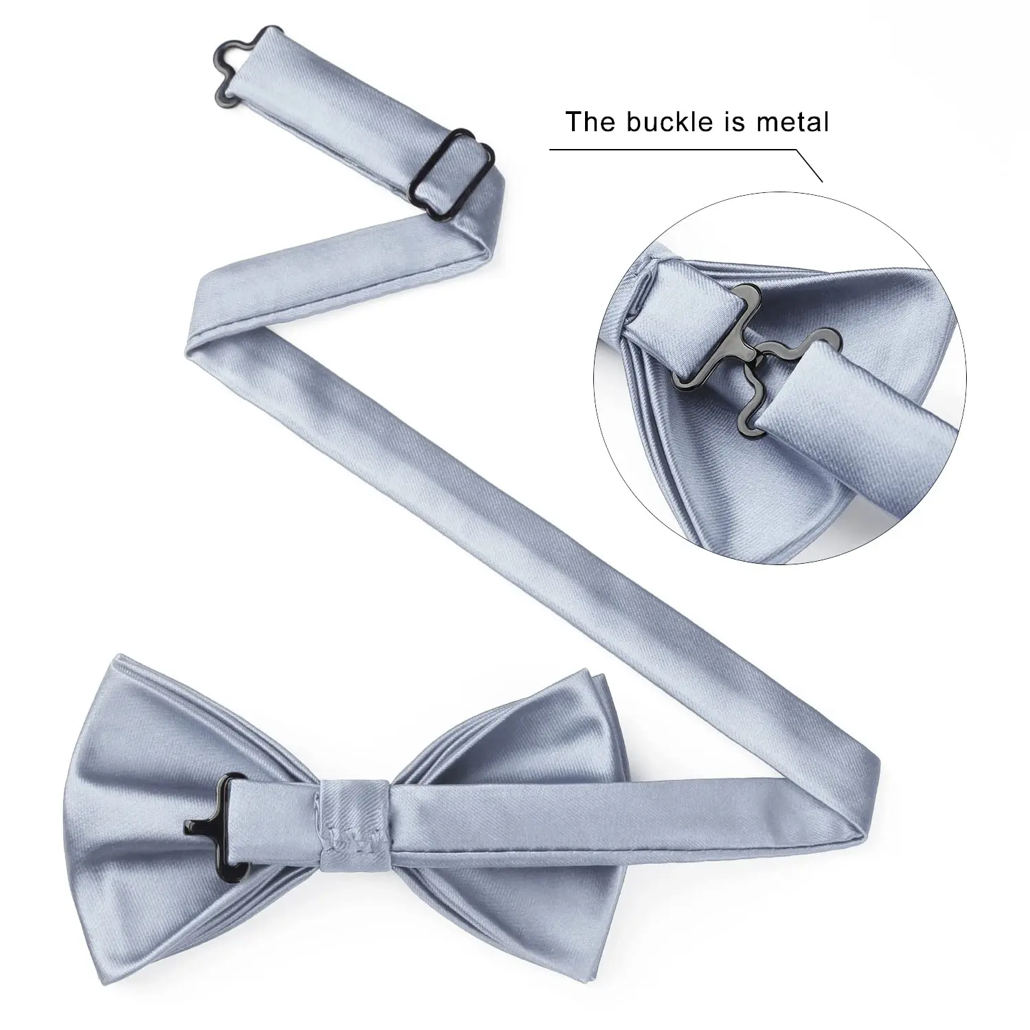 Hi-Stropdas Elegant Heren Vlinderstrik Zak Vierkante Manchetknopen Set Voorgebonden Zijden Vlinderknoop Bowtie Voor Mannen Bruiloft Zakenfeest Cadeau