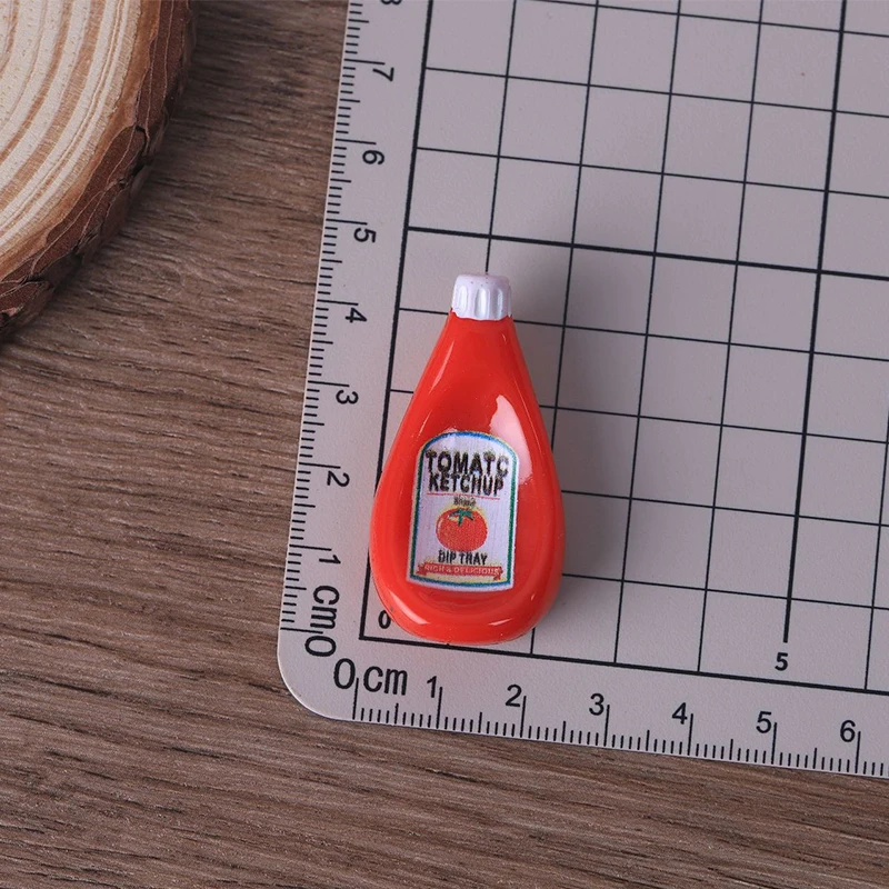 5 stuks poppenhuis miniatuur simulatie ketchup fruitsaus mosterd keuken kruiden fles model voor poppenhuis decor speelgoed